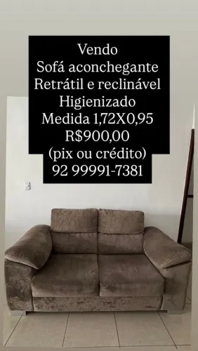 SOFÁ RECLINAV3L E RETRATIL 2 LUGARES HIGIENIZADO.