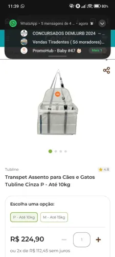 Cadeirinha assento pet para automóveis