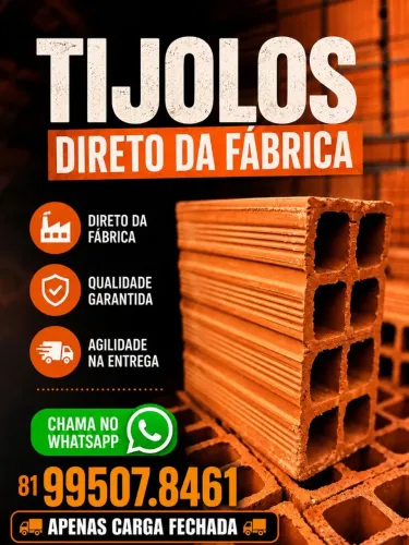 TIJOLOS DIRETO DA FABRICA , AGILIDADE NA ENTREGA E FRETE GRÁTIS