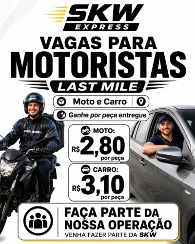 Motorista entregador porta a porta. 