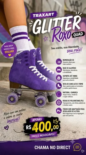 Patins Quad Traxart Glitter