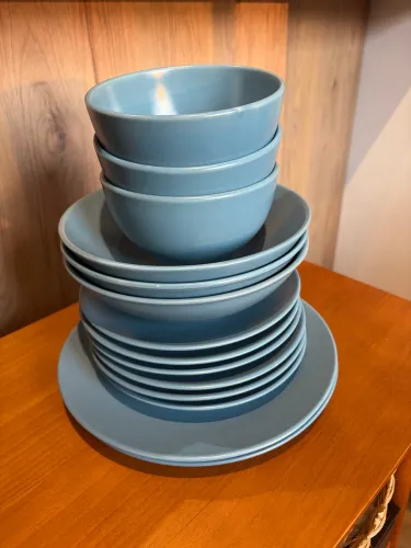 Kit Porto Brasil Jogo de louça Stoneware Azul-claro