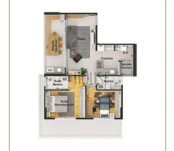 Apartamento com 2 quartos, 78 m² - venda ou aluguel - Condomínio Edifício Alameda JK - Vot