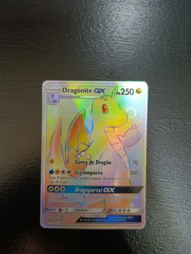 Carta pokemon Dragonite GX Raibow