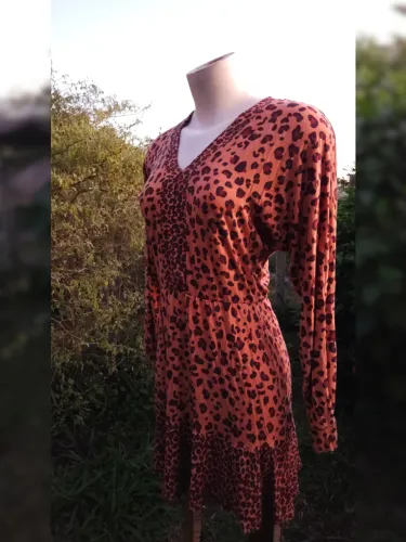 Vestido blue steel animal print terracota M