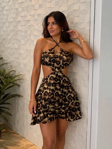 vestido onça