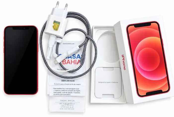 OPORTUNIDADE: iPhone 12 Red 64GB + Carregador Original c/ NF