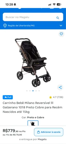 Carrinho de Bebê Galzerano Milano
