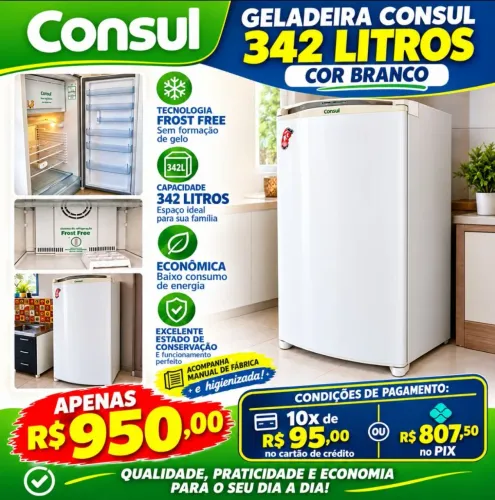 Geladeira Consul 342 litros Fost Free