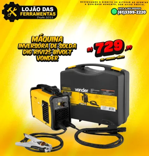 Máquina Inversora de Solda Dig Riv125 Bivolt Vonder