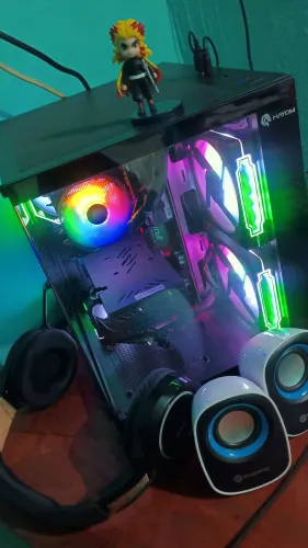 PC Gamer Completo Ryzen 5 5500 + RX 580 8GB + Monitor + Kit Gamer