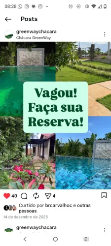 CHÁCARA GREEM WAY locação Disponível 