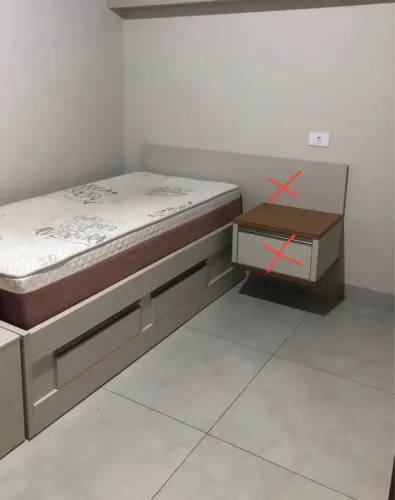Cama de solteiro 100% mdf com colchão 