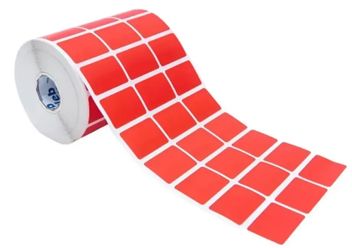 Etiqueta Couché 33x22 Mm 3 Colunas Vermelha com  Aprox. 6.000 Unidades