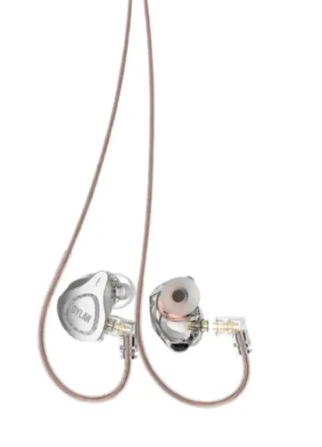 Fone de Ouvido In-Ear Dylan DE-515 Double Dynamic com Cabo Removível Cinza