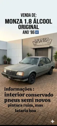 Chevrolet Monza GL 1.8 Efi/ SL/ L/ 650/barc. 2e4p (álcool) 1984