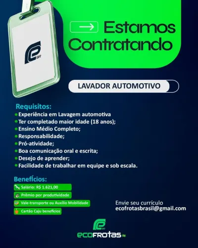 Contrato lavador automotivo