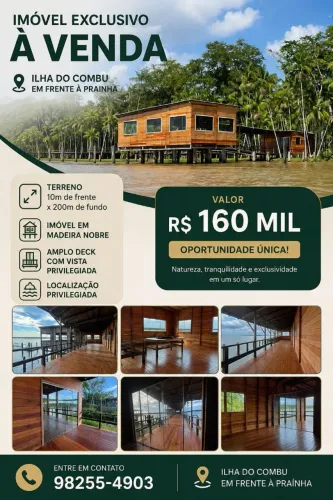 Terreno na ilha do combu ( duas casas)