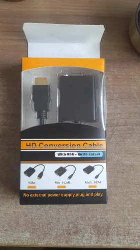 Conversor HDMI para VGA com cabo de áudio