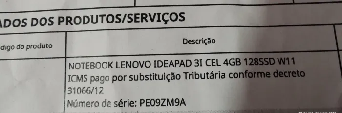 Notebook Lenovo
