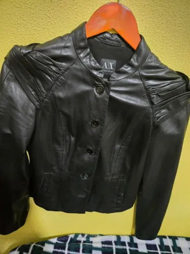 Jaqueta Armani Exchange A|X Couro Legítimo Ovino Original
