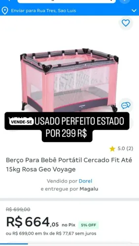 Vendo berço para baby portátil