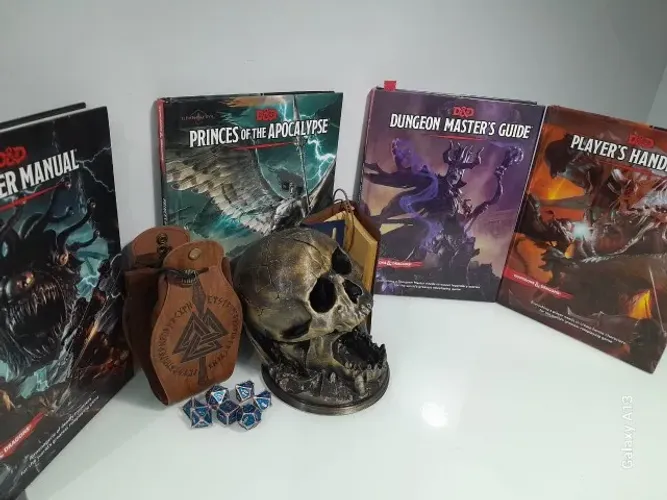 Conjunto de RPG profissional (D&D) - Kit de dados | 4 livros | Torre e bolsa de dados
