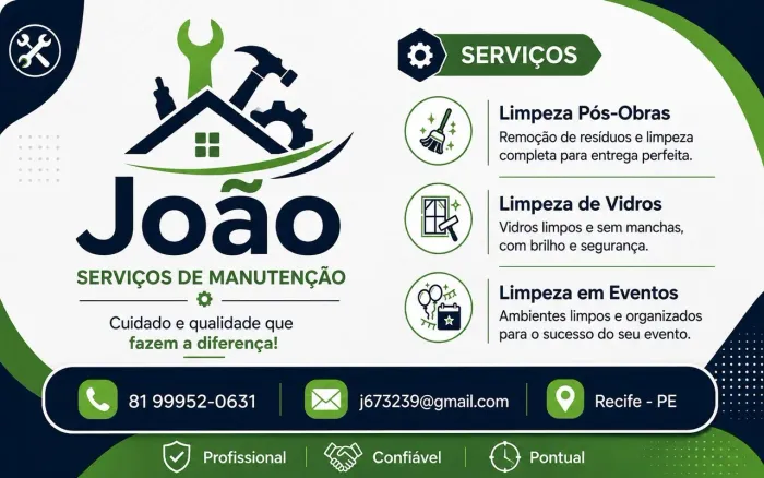 Limpeza pós obras, limpezas em geral ,espeçalista em vidros .