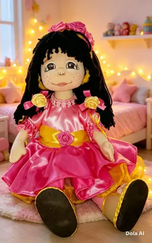 Boneca de pano artesanal,  linda e pronta para brincar ou colecionar