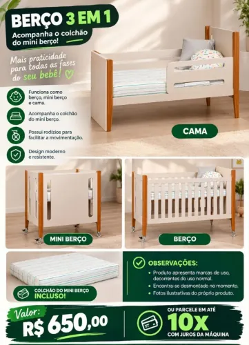 Berço 3 em 1
