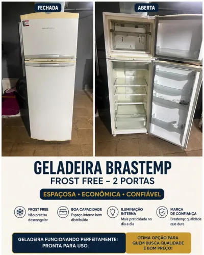 Geladeira Brastemp Frost Free 2 Portas - Gelando e Congelando 100%