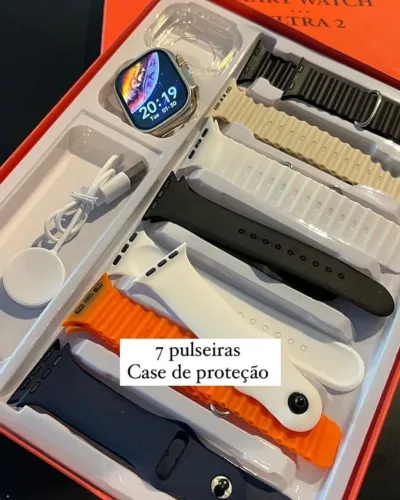 Relógio Smart Digital com 7 Pulseiras inclusas + Case Protetora
