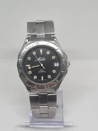 Relógio Mido Quartz Swiss Made Vintage Safira 50M