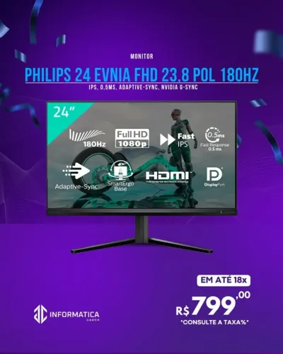 MONITOR PHILIPS 24 EVNIA FHD 23,8 POL 180HZ 