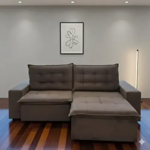 Sofa londres retratil e reclinavel com 2,52 de largura (em estoque)