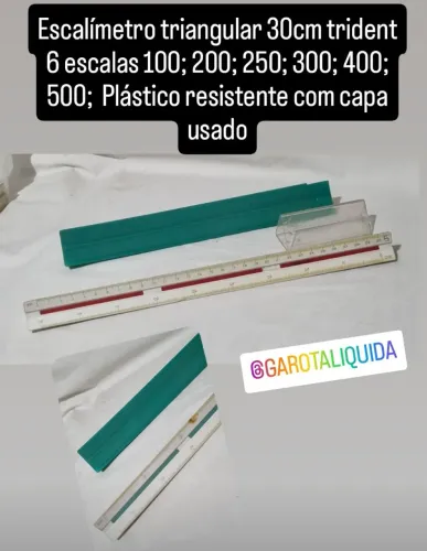 Escalímetro escalas 100; 200; 250; 300, 400 e 500
