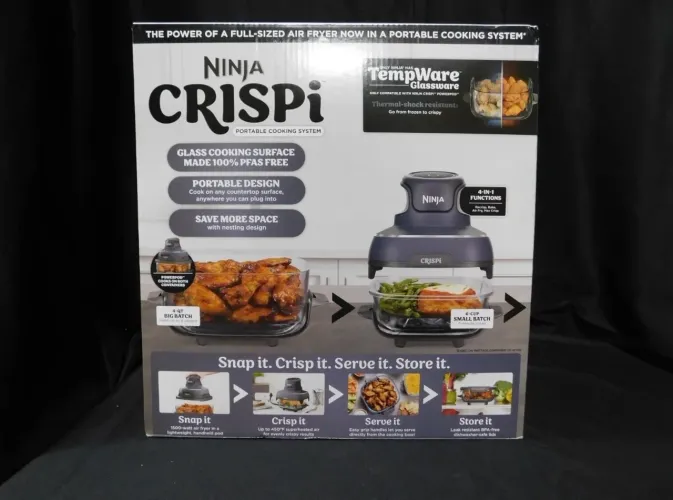 Air Fryer Portátil Ninja Crispi 4 em 1 1500 Watts com 2 Potes de Vidro