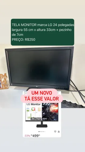 MONITOR LG 24 pol PARA PC COMPUTADOR