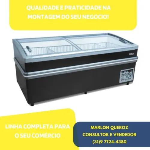 Ilha para Congelados Vidro Curvo 2M 940L Polar