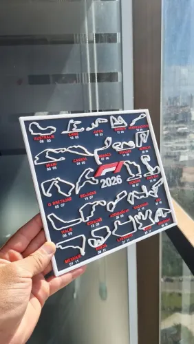 Quadro Calendário F1 2026