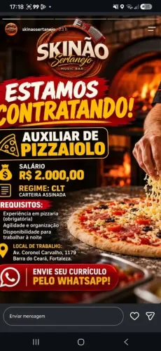 Vaga Auxiliar de Pizzaiolo