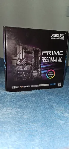 Placa Mãe Asus Prime B550M-A AC (AM4) c/ Wi-Fi - Completa na Caixa