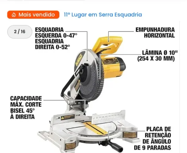 Serra esquadria DW714