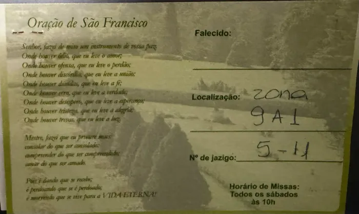 JAZIGO CEMITÉRIO JARDIM DA PAZ EM PORTO ALEGRE 