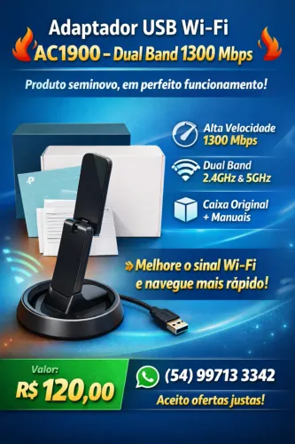 Adaptador USB TP-Link Archer T9UH AC1900 - Dual Band 1300 Mbps