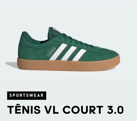 Tênis Verde ADIDAS VL COURT 3.0 Masculino