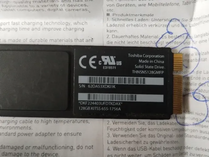 Ssd Para Mac Air 2011 A1466 A1465 128gb (Usado)