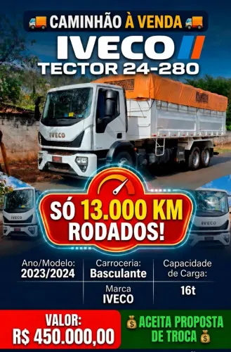 ? IVECO TECTOR 24-280 2024 ? APENAS 13 MIL KM