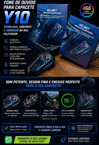 Fone de ouvido para capacete Y10