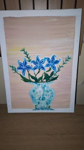 Quadro flores - tinta acrílica